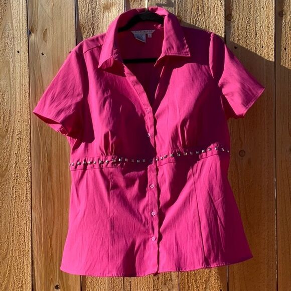 Take 50% OFF- Fred David Stretch Women's Button-Down Blouse, Size-XL - Picture 2 of 8